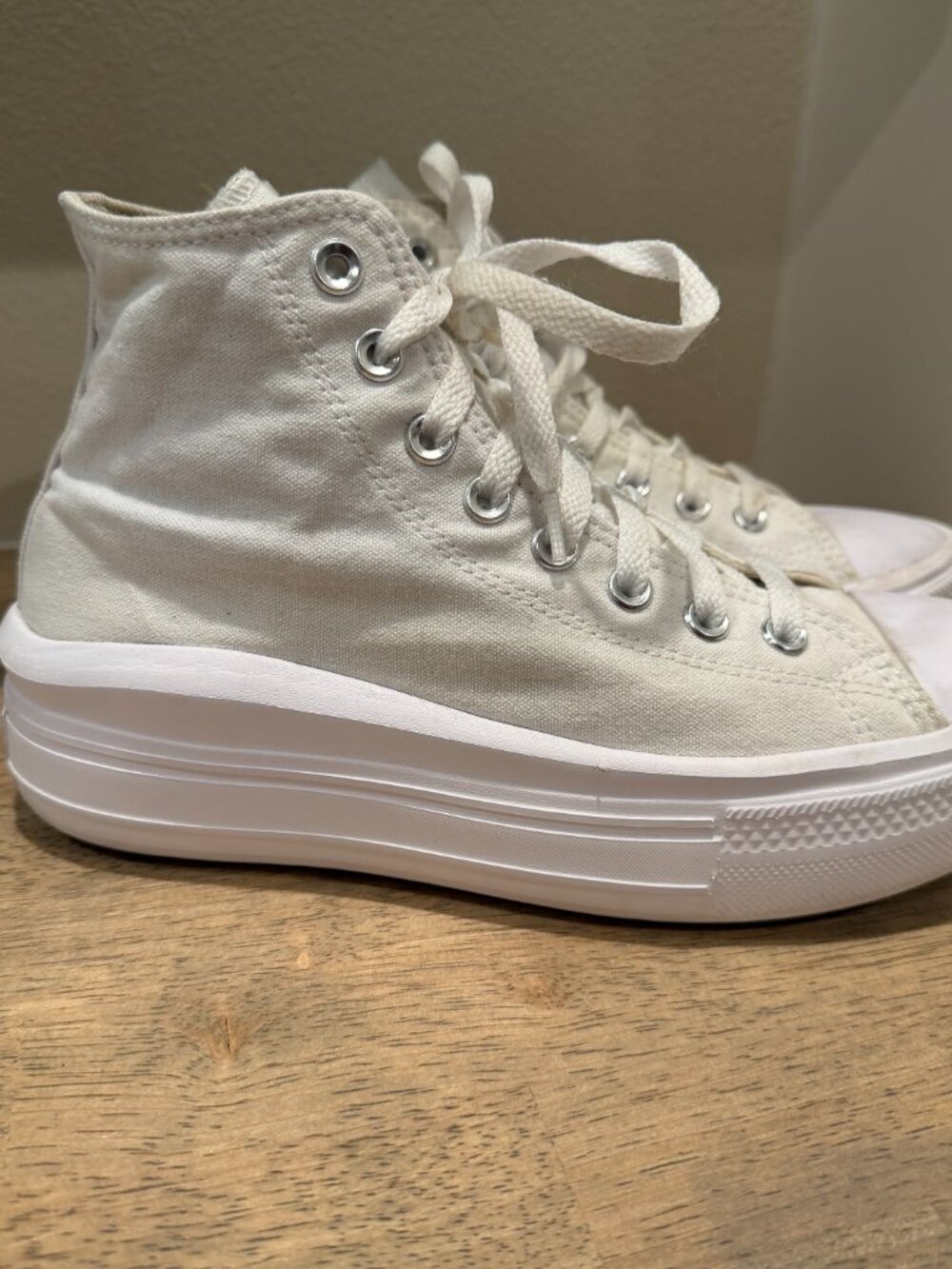 Converse Chuck Taylor All Star Move High Top Platform Sneakers White Size 9 - Picture 5 of 7